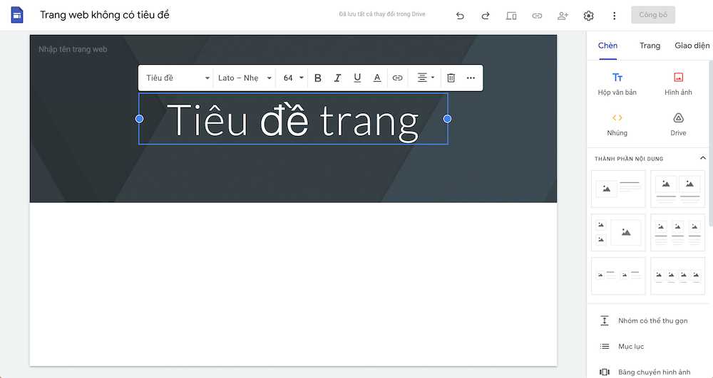 Cách tạo Google sites