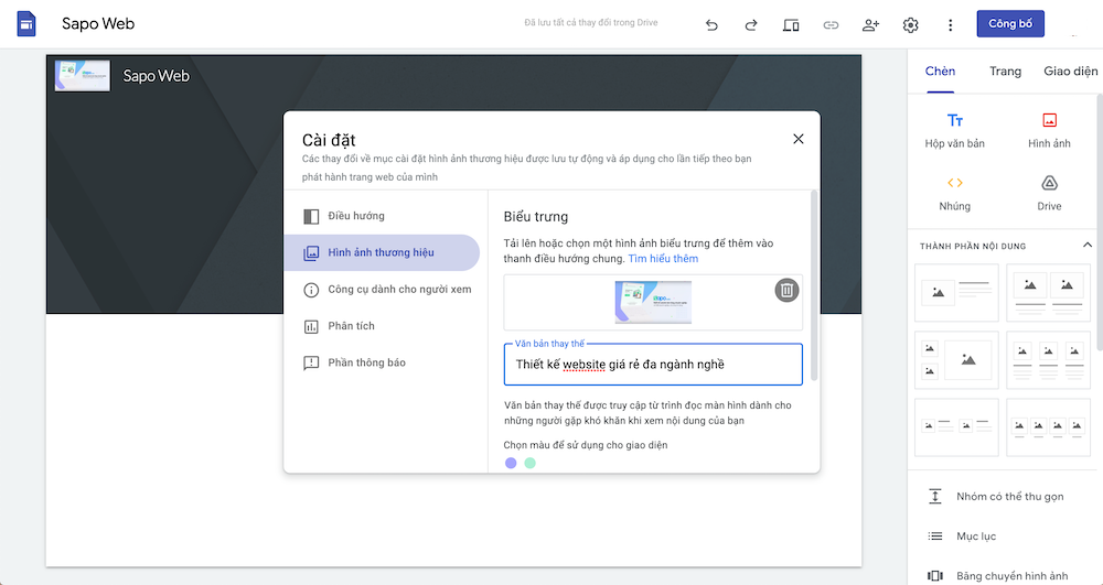 Cách tạo Google sites