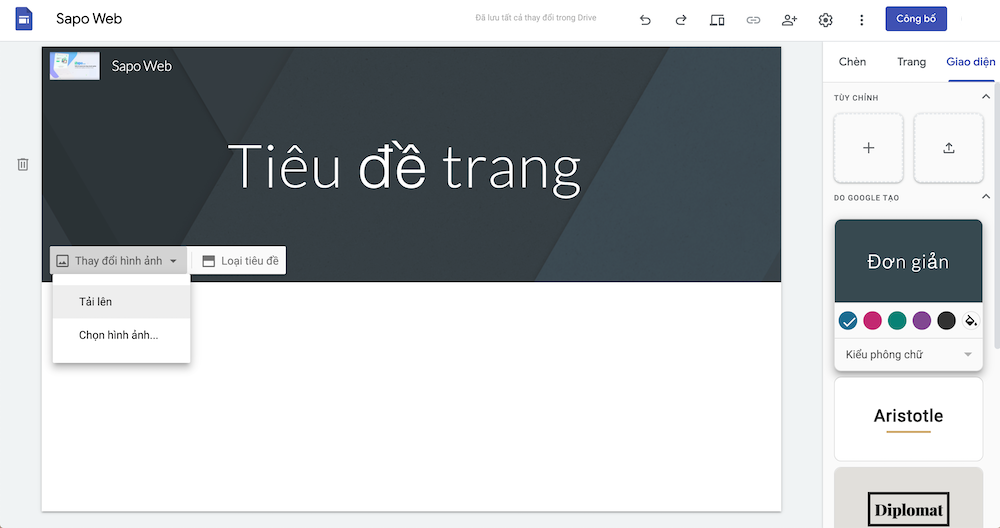 Cách tạo Google sites