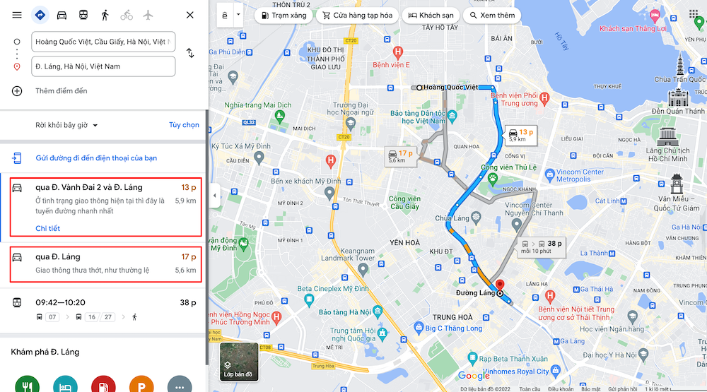 Hướng dẫn tìm đường và thông báo tình trạng giao thông