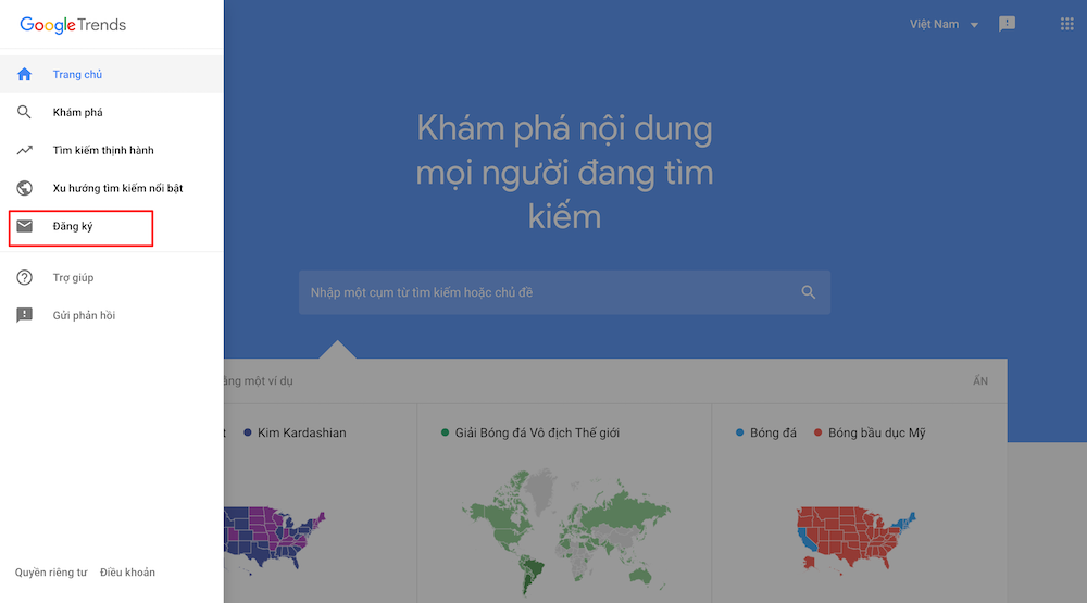 Hướng dẫn đăng ký sử dụng Google Trends