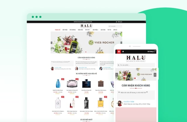 Website mỹ phẩm thu hút hơn với giao diện Halu