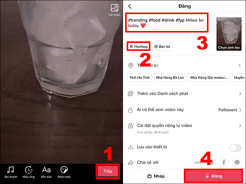 sử dụng hashtag để tối ưu cho video Tiktok