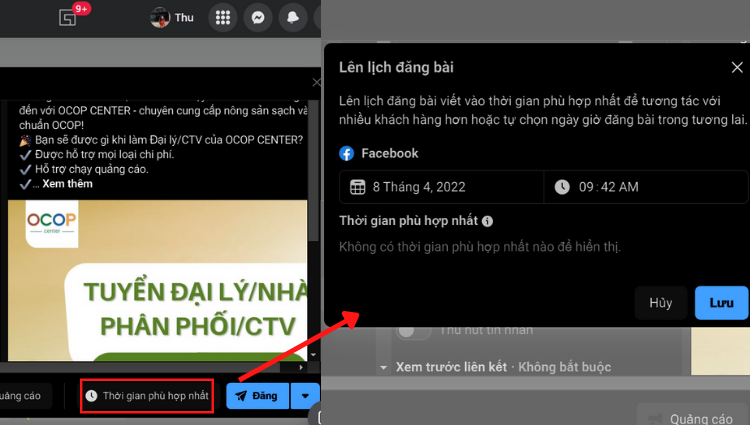 cách hẹn lịch đăng bài facebook