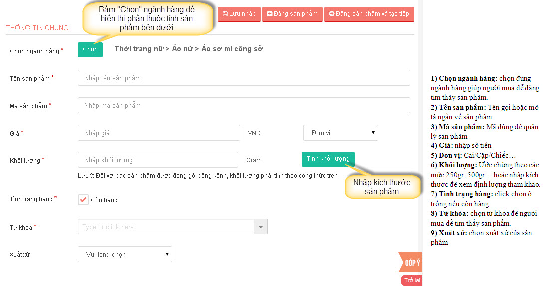 Cách đăng sản phẩm bán hàng trên Sendo