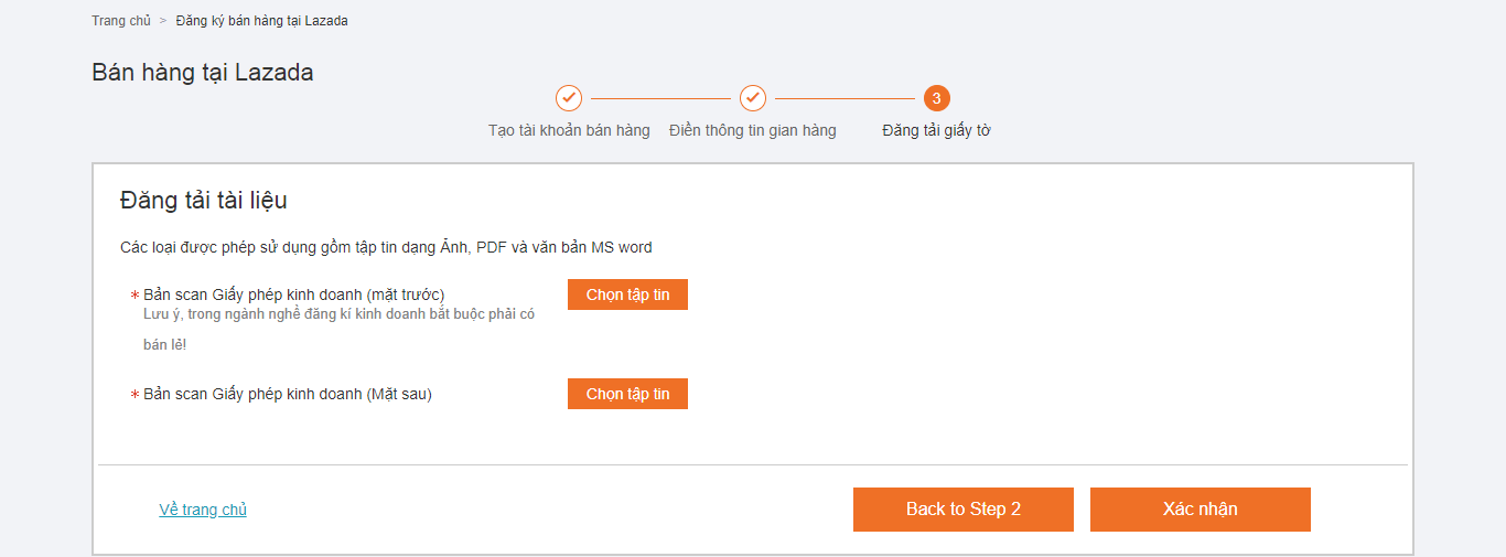 mở gian hàng trên Lazada