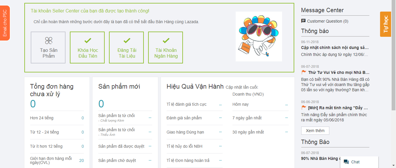 cách tạo gian hàng trên lazada