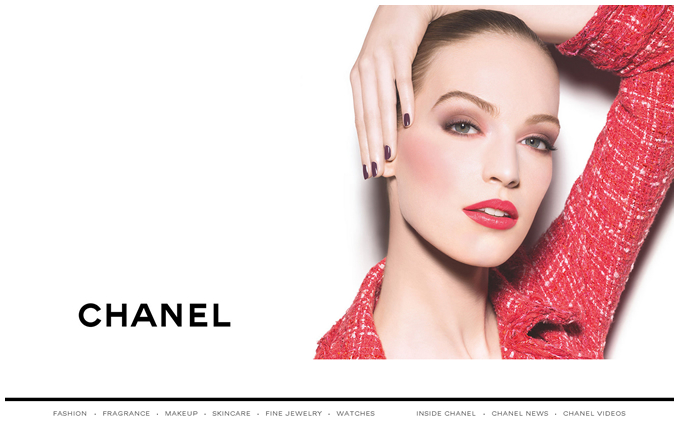 Định vị thương hiệu trong thiết kế web của Chanel