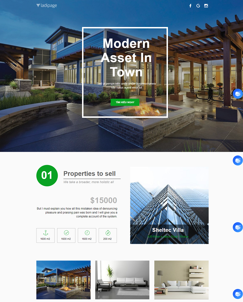 Ladipage mẫu ngành bất động sản