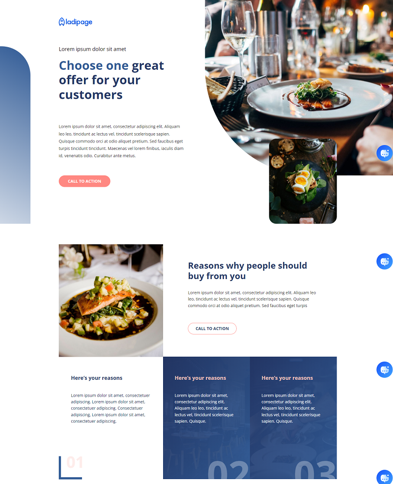 Mẫu ladipage về nhà hàng - khách sạn