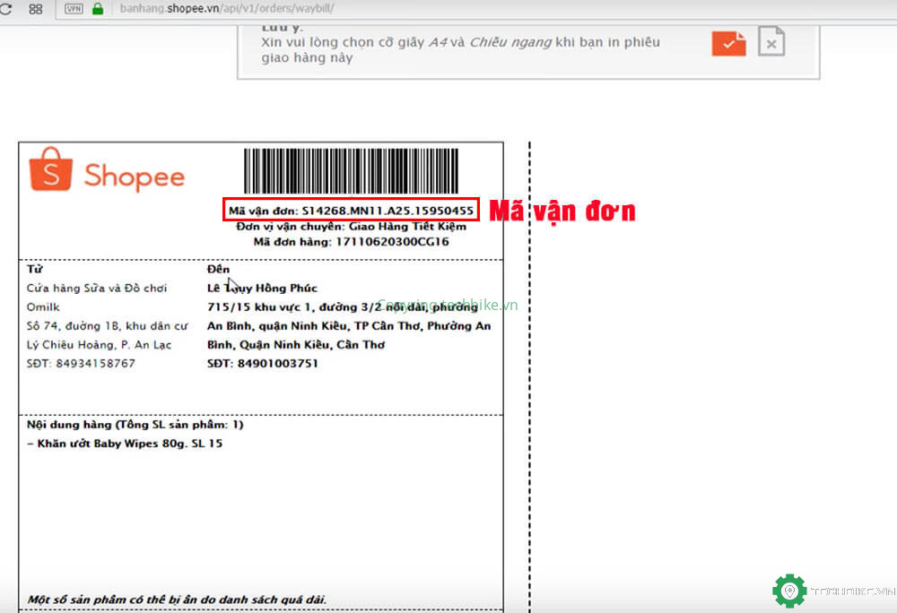 ma-van-don-shopee cách bán hàng trên Shopee