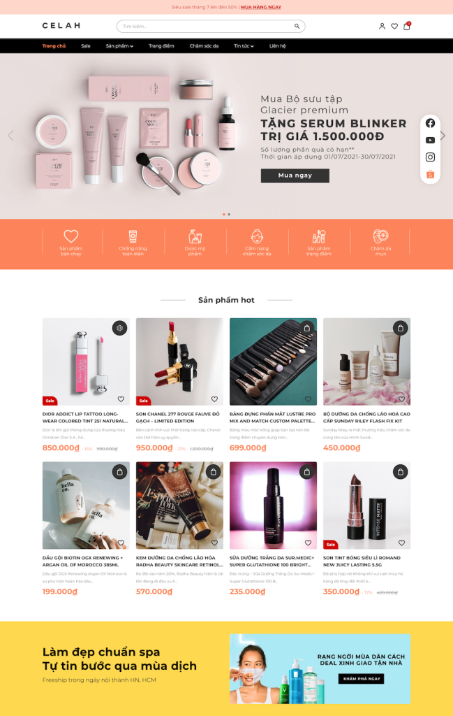 Mẫu giao diện EGA Cosmetic