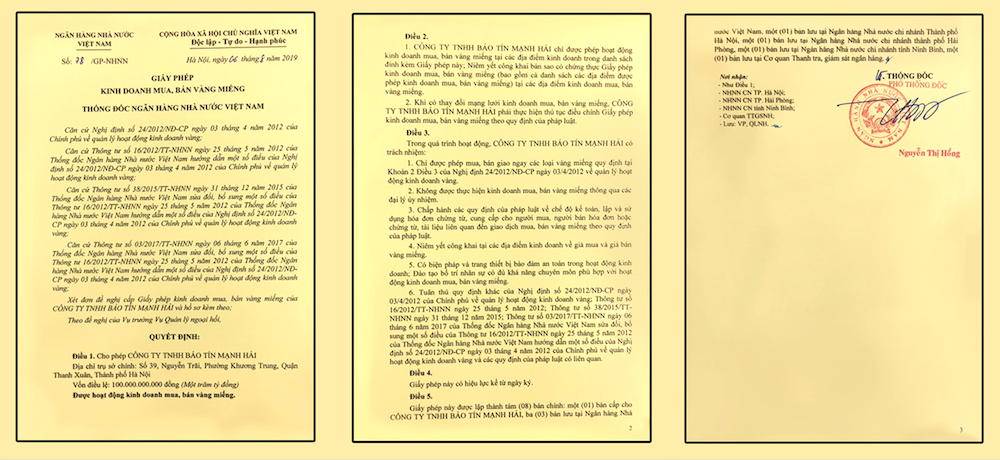 Thủ tục cần thiết để mở tiệm vàng