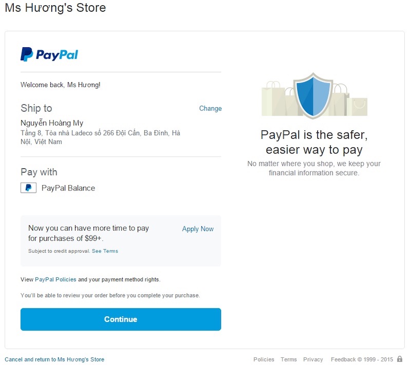 Cách thanh toán bằng Paypal
