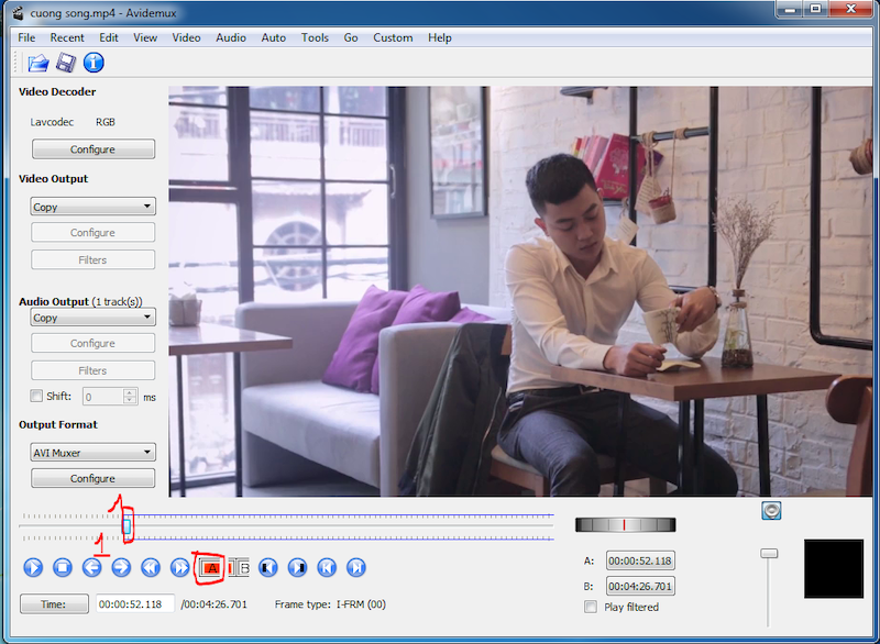 Phần mềm ghép nhạc vào video Avidemux