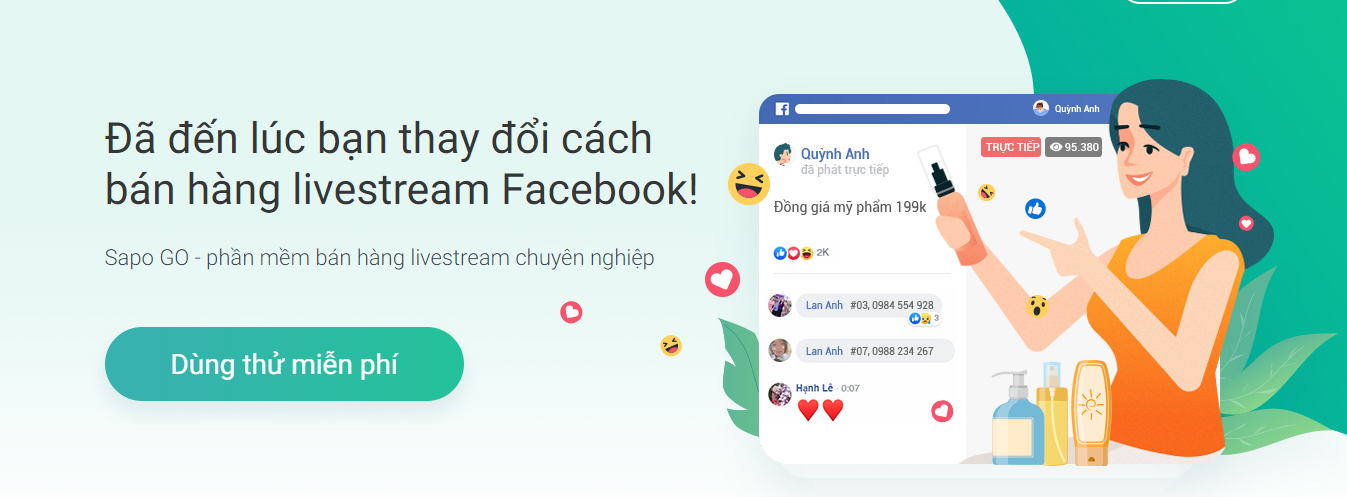 phần mềm livestream Sapo GO