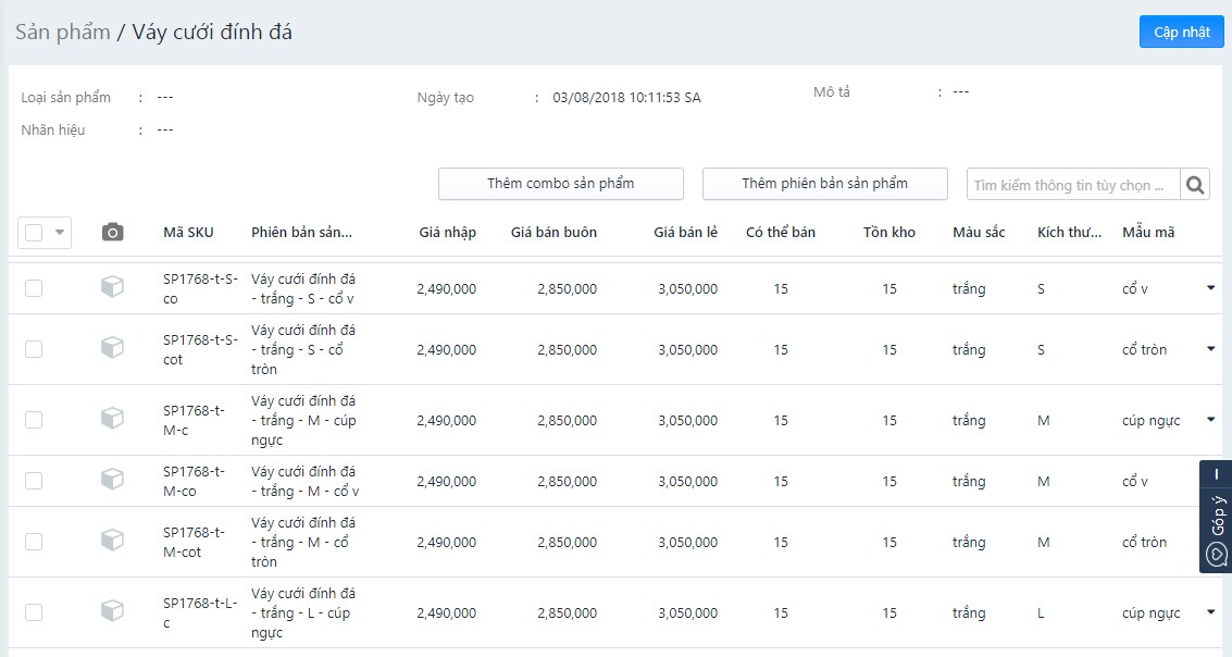 quản lý cửa hàng áo cưới