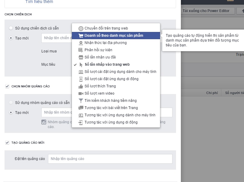 quảng cáo sản phẩm động bán hàng trên Facebook
