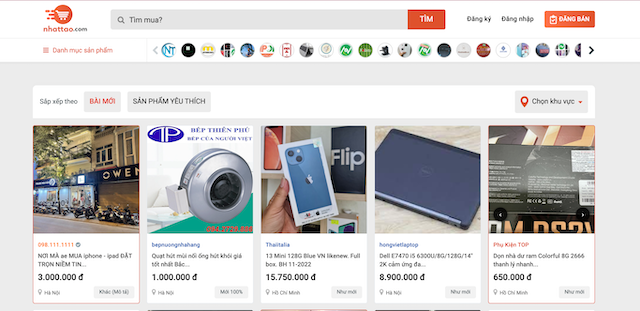 Website rao vặt miễn phí Nhật Tảo