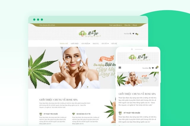 Mẫu website mỹ phẩm được yêu thích Rose