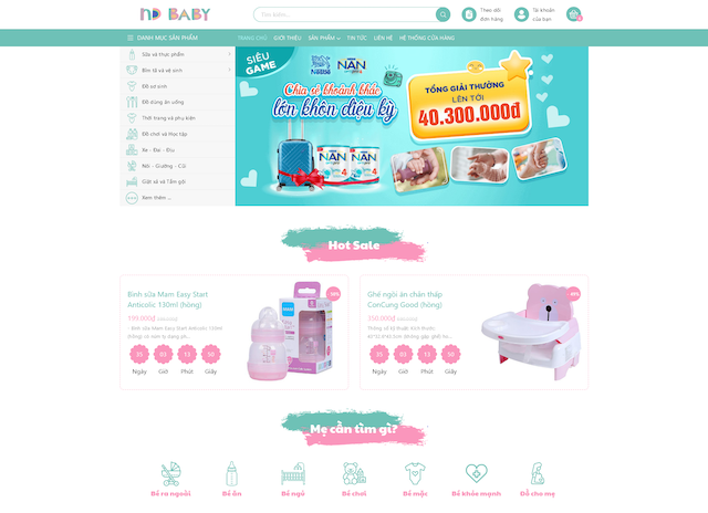 Giao diện ND Baby