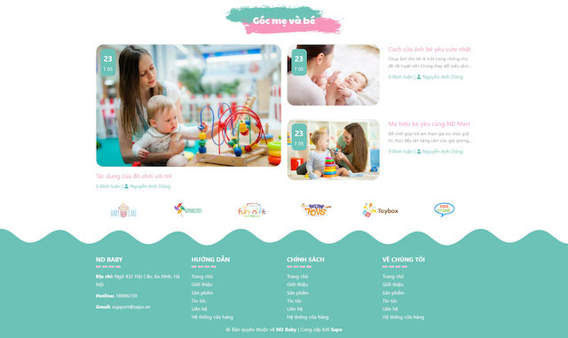 Giao diện ND Baby