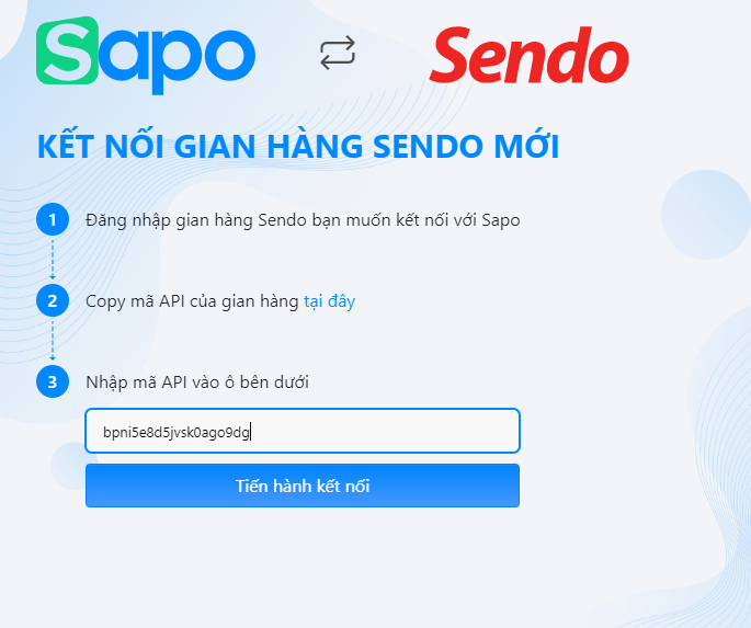 Kết nối với gian hàng