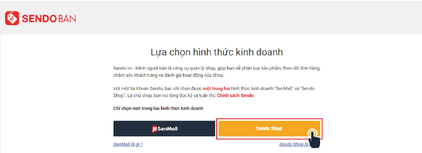 tạo địa chỉ lấy hàng trên sendo