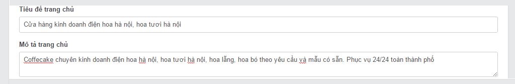 Tối ưu thẻ tiêu đề và mô tả trang chủ