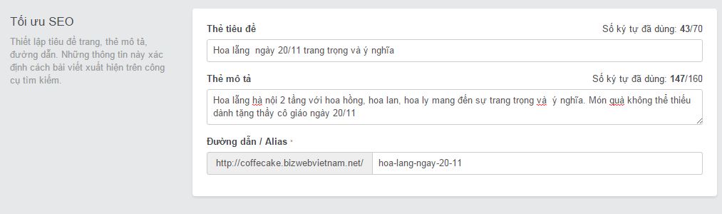 Tối ưu SEO sản phẩm website bán hoa