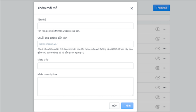 Cách tạo thẻ tag trên website