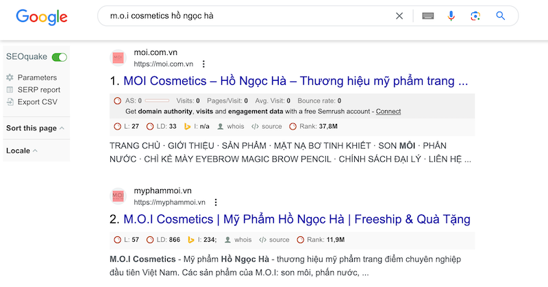 Tăng thứ hạng website mỹ phẩm