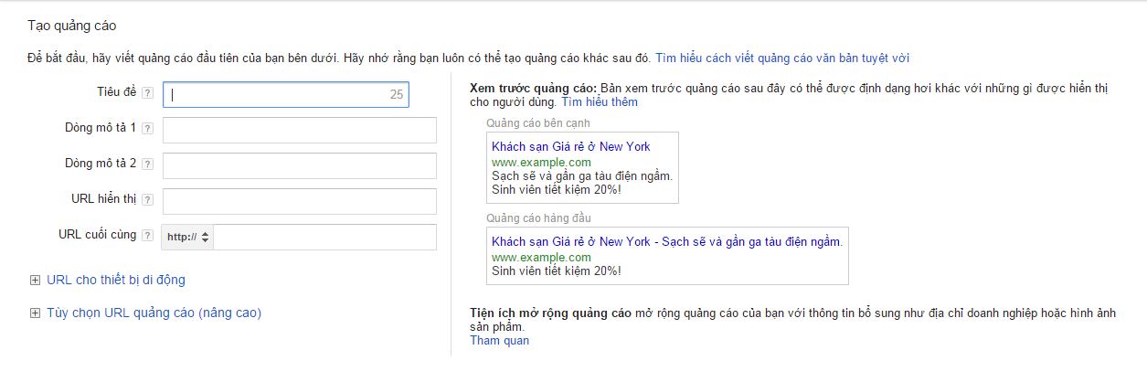 Viết nội dung quảng cáo với số ký tự giới hạn