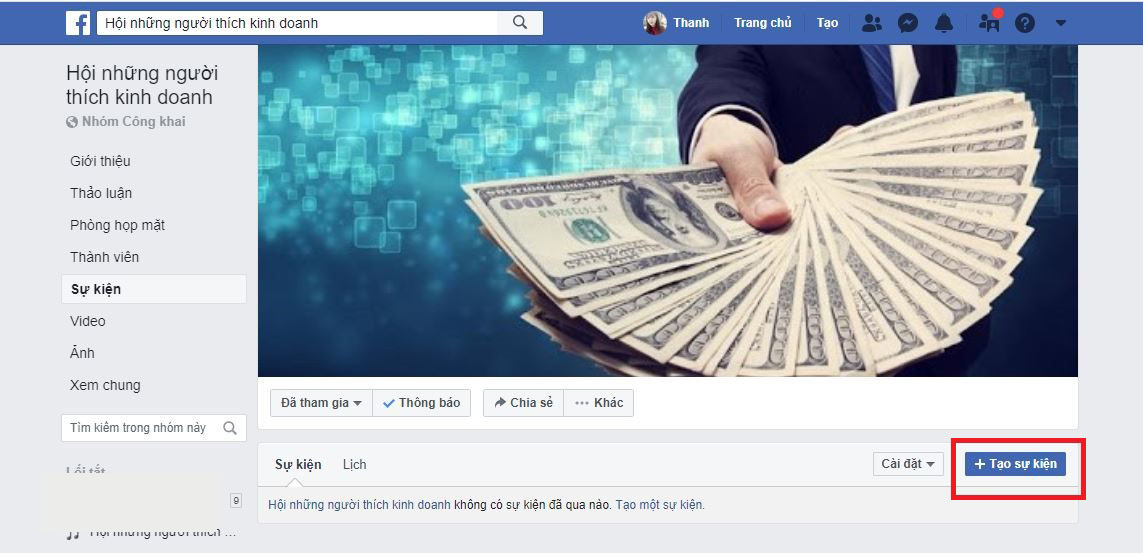 tạo sự kiện trên facebook