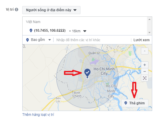 Thả ghim trên bản đồ