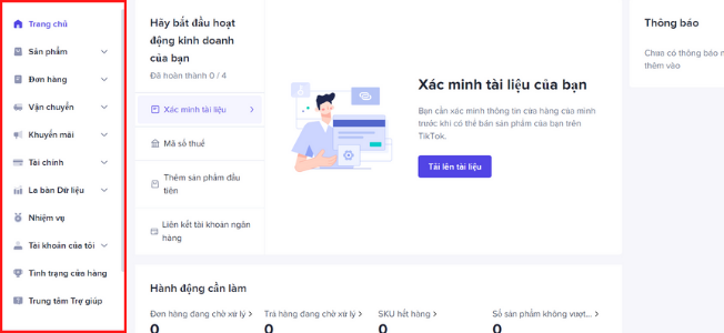 thanh công cụ trên tiktok shop