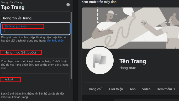 thêm thông tin cơ bản cho trang