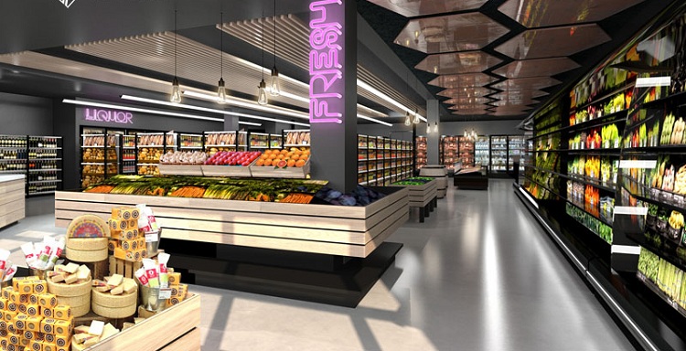 Trưng bày hàng tạp hóa dưới mẫu thiết kế siêu thị mini