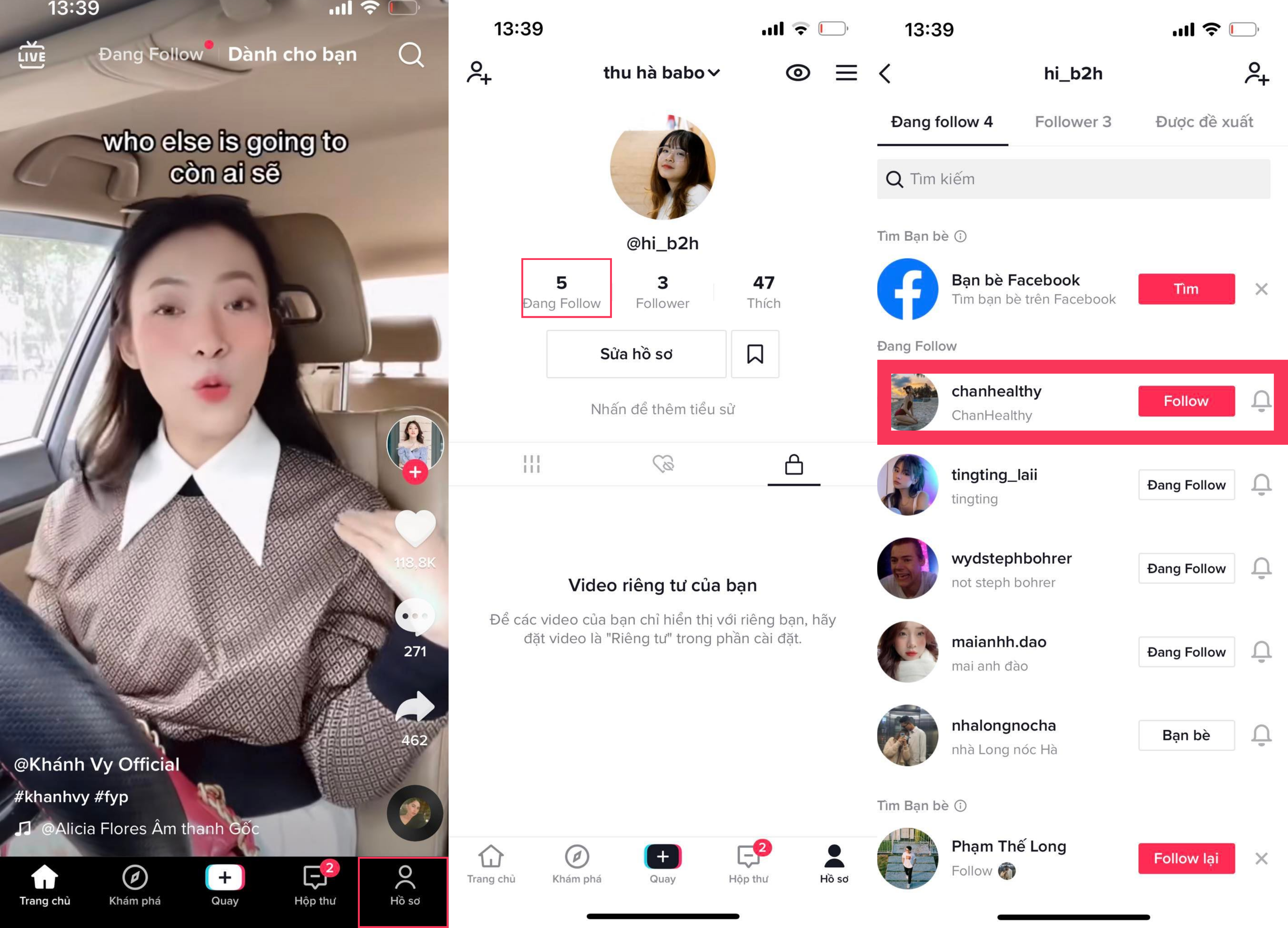 cách hủy follow trên tiktok