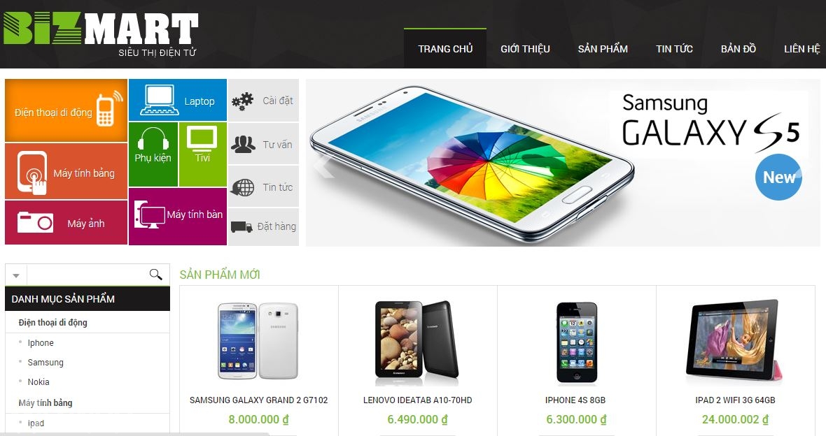 Tạo niềm vui mua sắm qua thiết kế website bán điện thoại