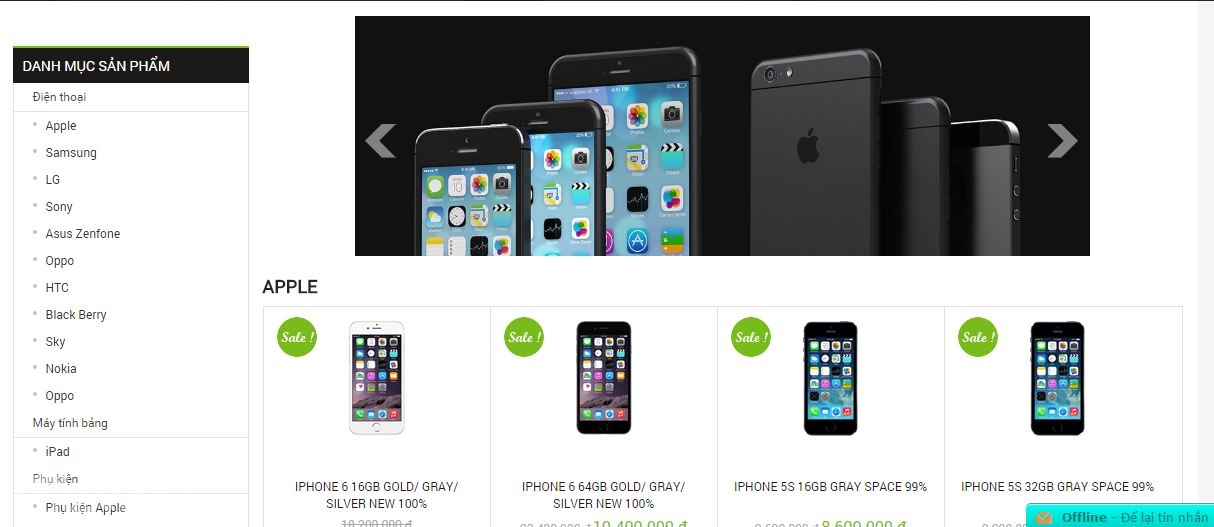 Đăng tải thông tin, danh mục sản phẩm trên giao điện