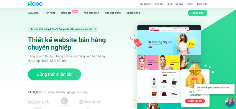 Thiết kế web bán sữa chuẩn seo tại Sapo web