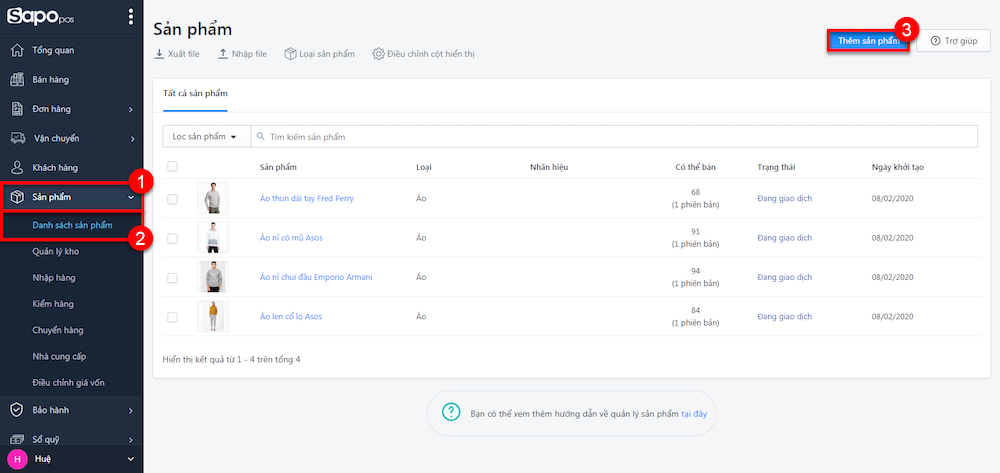 Dễ dàng quản lý sản phẩm trên website