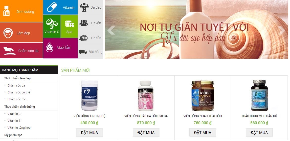 Giao diện tham khảo thiết kế web dược phẩm