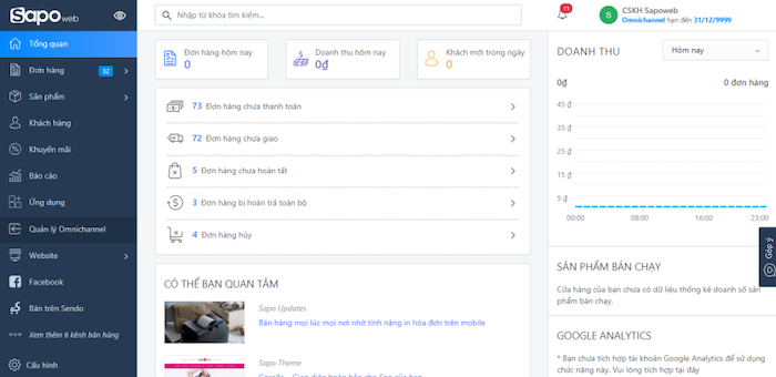 Trang quản trị đơn giản, dễ dùng