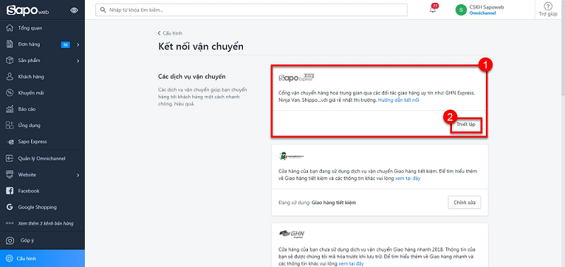 Kết hợp giao hàng và thanh toán trực tuyến