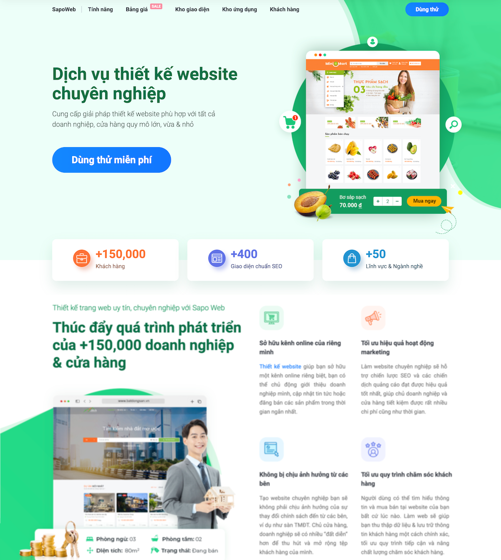 Thiết kế web Thủ Đức tại Sapo Web