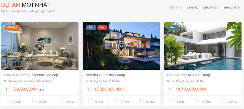 Giao diện bất động sản Delta Platinum