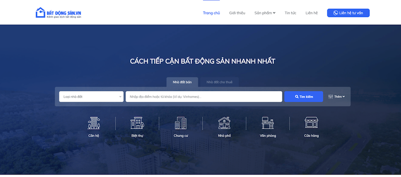 thiết kế website bất động sản batdongsan.com