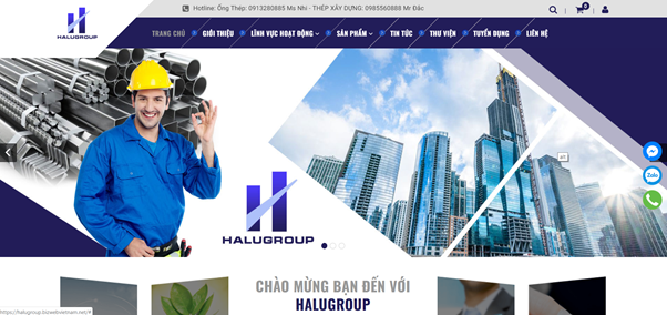 Thiết kế website bất động sản với giao diện Halu Group